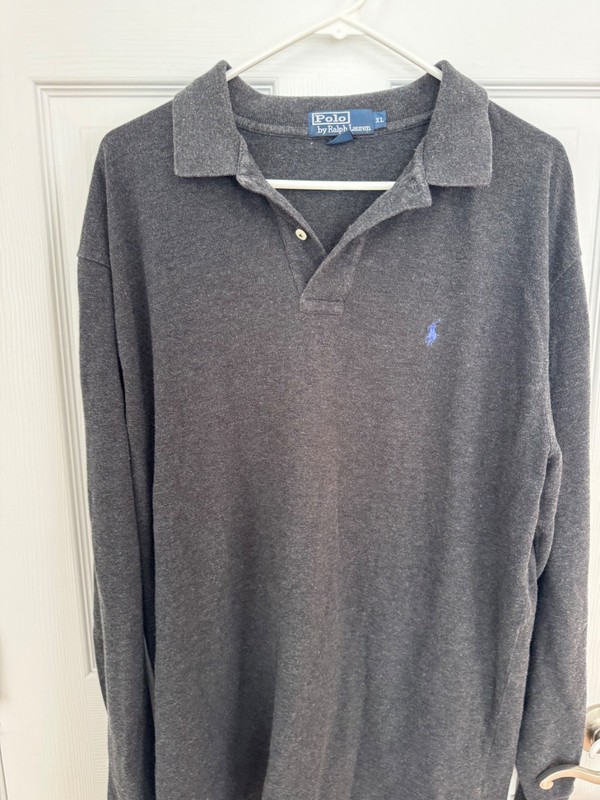 Men's Polo by Ralph Lauren size XL dark gray long sleeve top
