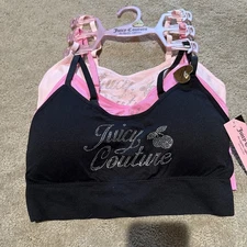 Juicy Couture Intimates 3pk Rhinestone Bras/Bralette Set. Sz M. NWT!