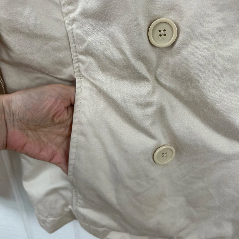 Gap Women Y2K Peacoat Jacket Cream Neutral Minimalist Preppy Cottage Size Large - Image 3 of 4