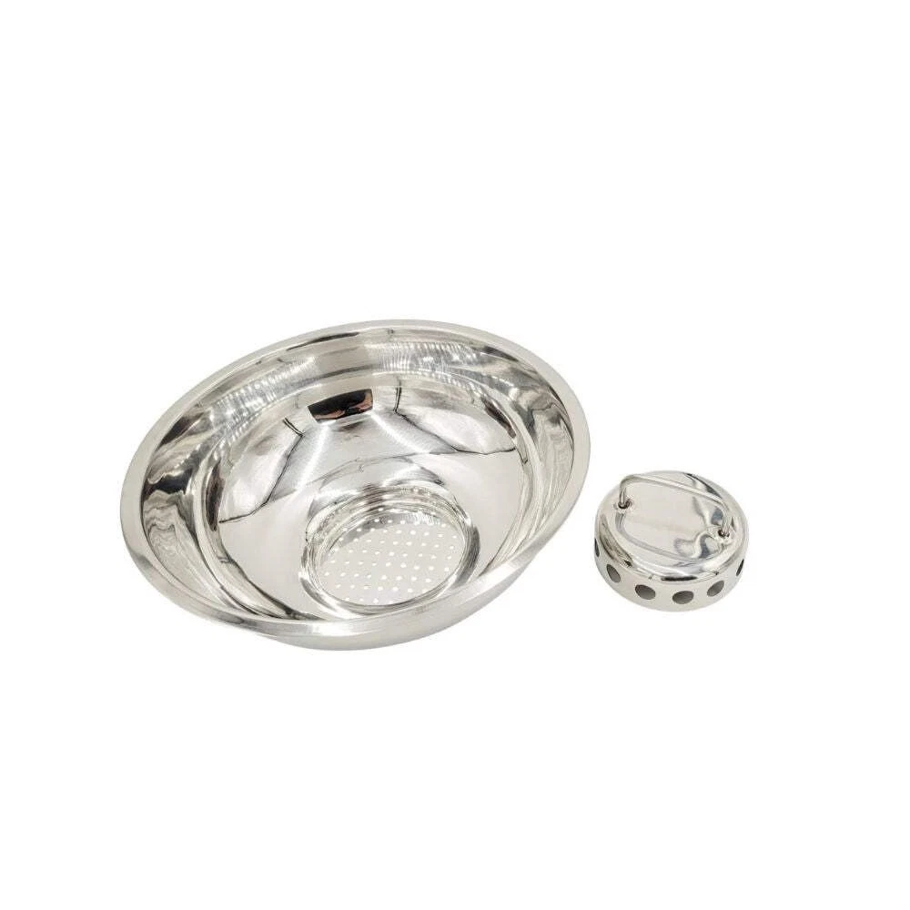 Strainer / Large Stainless Steel Strainer with Plug Insert