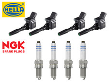 Bosch Spark Plugs Hella Ignition Coil Set 4 For Audi A3 VW Golf 1.2 1.4 1.6 TSI