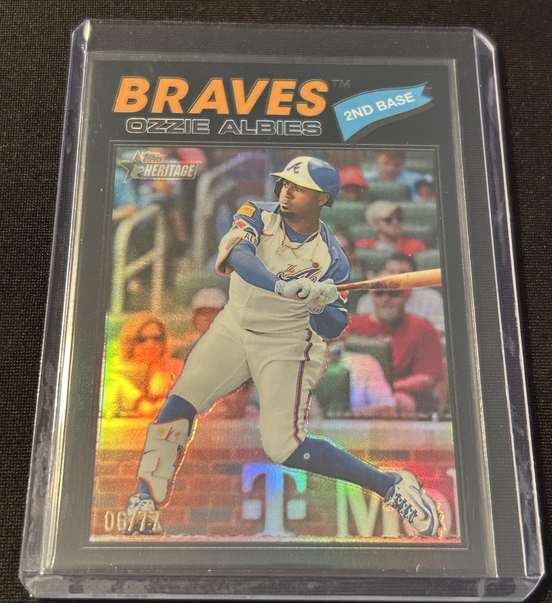 2026 Topps Heritage Ozzie Albies Black Chrome Refractor #d 06/77 No. 264 Braves