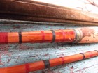 Vtg Fly Fishing Rod with Skeletal Cradle 4-piece 3 Section 9 ft Hexagonal Bamboo — photo 10