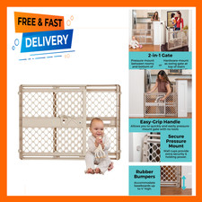 Baby Gate Plastic Adjustable for Stairs Doorways 26 to 42 Inches Wide Safety