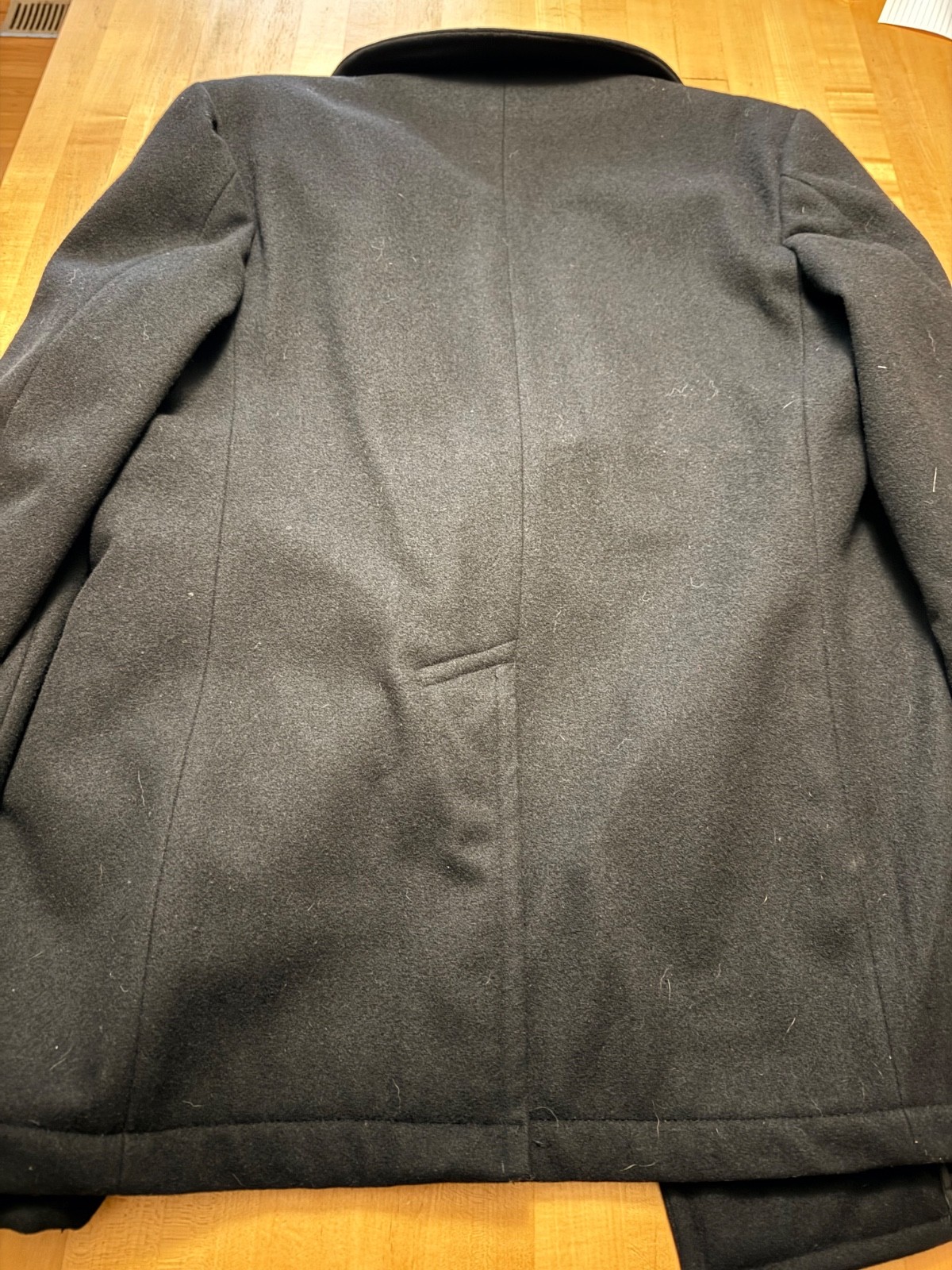 US Navy Wool Peacoat 40R, USN Dark Blue Coat - second product detail image