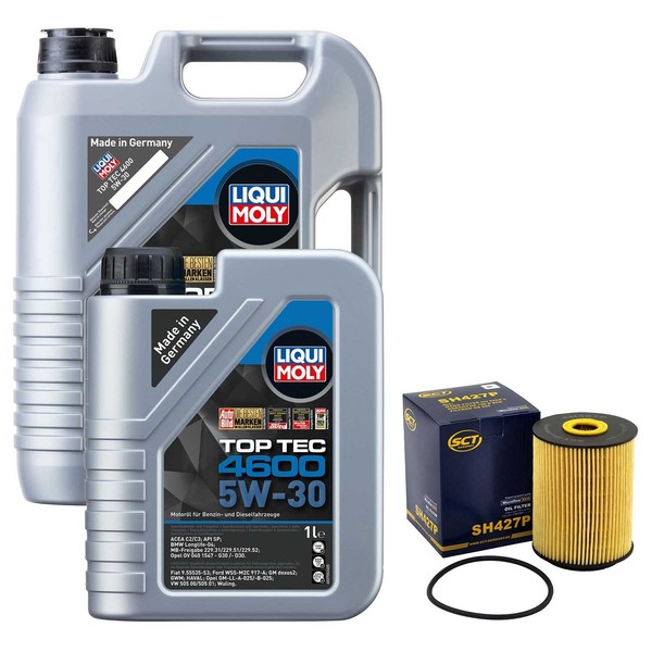 MotoröL Set 4600 5W-30 Liqui Moly 6 Liter + ÖLfilter FüR VW Sharan Phaeton 3.2-image