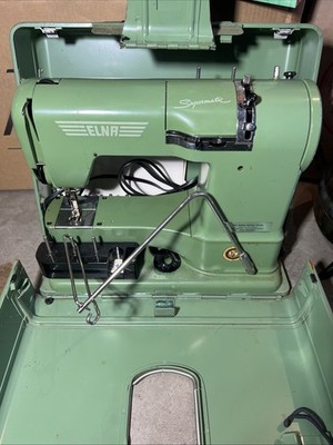 Vintage ELNA Supermatic Swiss Sewing Machine 722010 w Case Working 