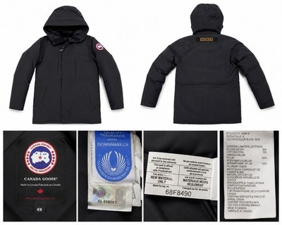 Canada Goose Herren Parka M Schwarz Daunen halblang mit Kapuze Reißverschluss