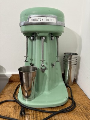 Hamilton Beach 40DM Jadeite Green Triple Mixer Milkshake Maker - Tested/Working