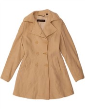 Marc New York zweireihiger Damenmantel UK 8 Small cremeweiß Wolle QY01