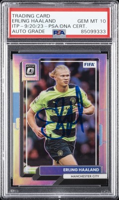 ERLING HAALAND SIGNED AUTOGRAPHED TRADING CARD PSA DNA AUTO GRADE