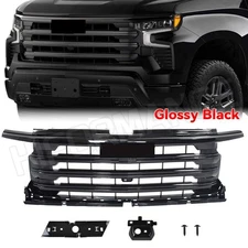 For 2022-2024 Chevy Silverado 1500 Glossy Black High Country Style Hood Grille