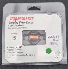 5er Pack - Hypertherm D&uuml;se 220063 100A f&uuml;r Powermax 1650 Plasmabrenner Neu