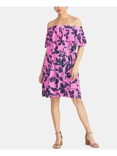 RACHEL ROY Womens Pink Short Sleeve Above The Knee Party Shift Dress XS
