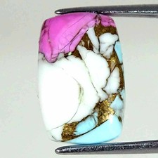 05.50Cts Cotton Candy Pink Copper Turquoise Cushion Cabochon Loose Gemstone