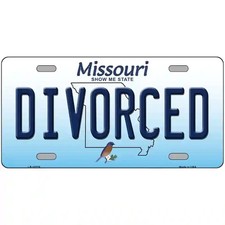 Divorced Missouri Metal Novelty Motorcycle Plate Tag Sign Car Truck Wall Home