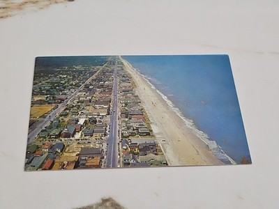 Virginia Beach Virginia 50s beach scene residence hotel aerial view Postcard 686