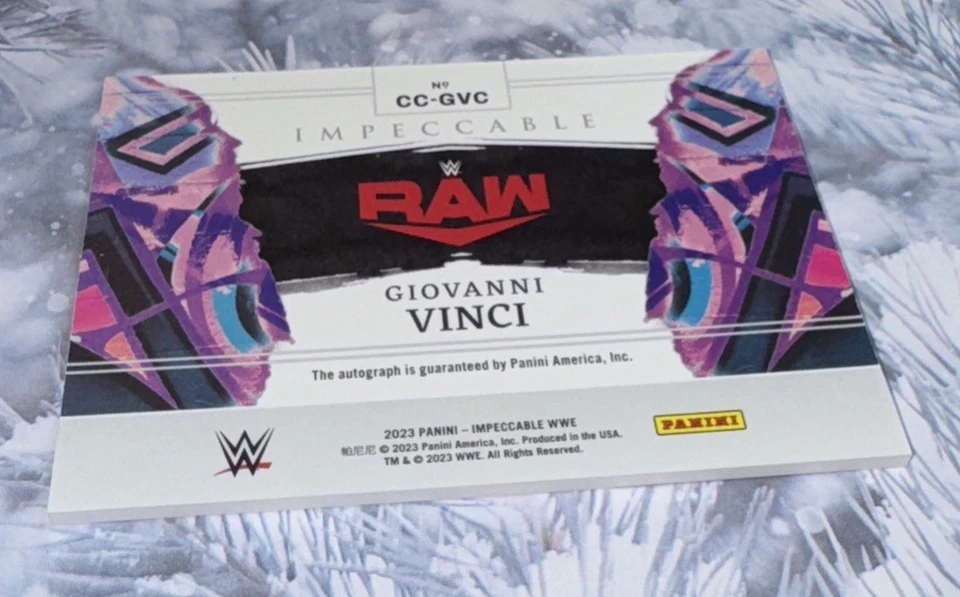 WWE 2023 Giovanni Vinci Impeccable Canvas Creations Gold Auto Autograph 08/10 - Image 2 of 2