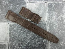 22mm Genuine Leather Deployment Strap Watch Band for IWC BIG PILOT Brown 22 mm X