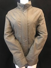 E.w.m. Women's High Collar Stitch Detail Zip & Button Closure Padded Coat Uk 12