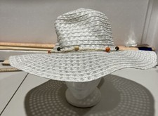 Womens Sz L Sun Hat Wide Brim Summer Hat Gardening, Beach, Floppy Boho Errands