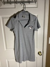 Hello Kitty Sanrio Grey Polo Dress Embroidered ADORABLE SIZE L