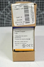 (10 packs) Ancor 252264 Heavy Duty 2 AWG 1/4" Tinned Lug - 2 per Pack