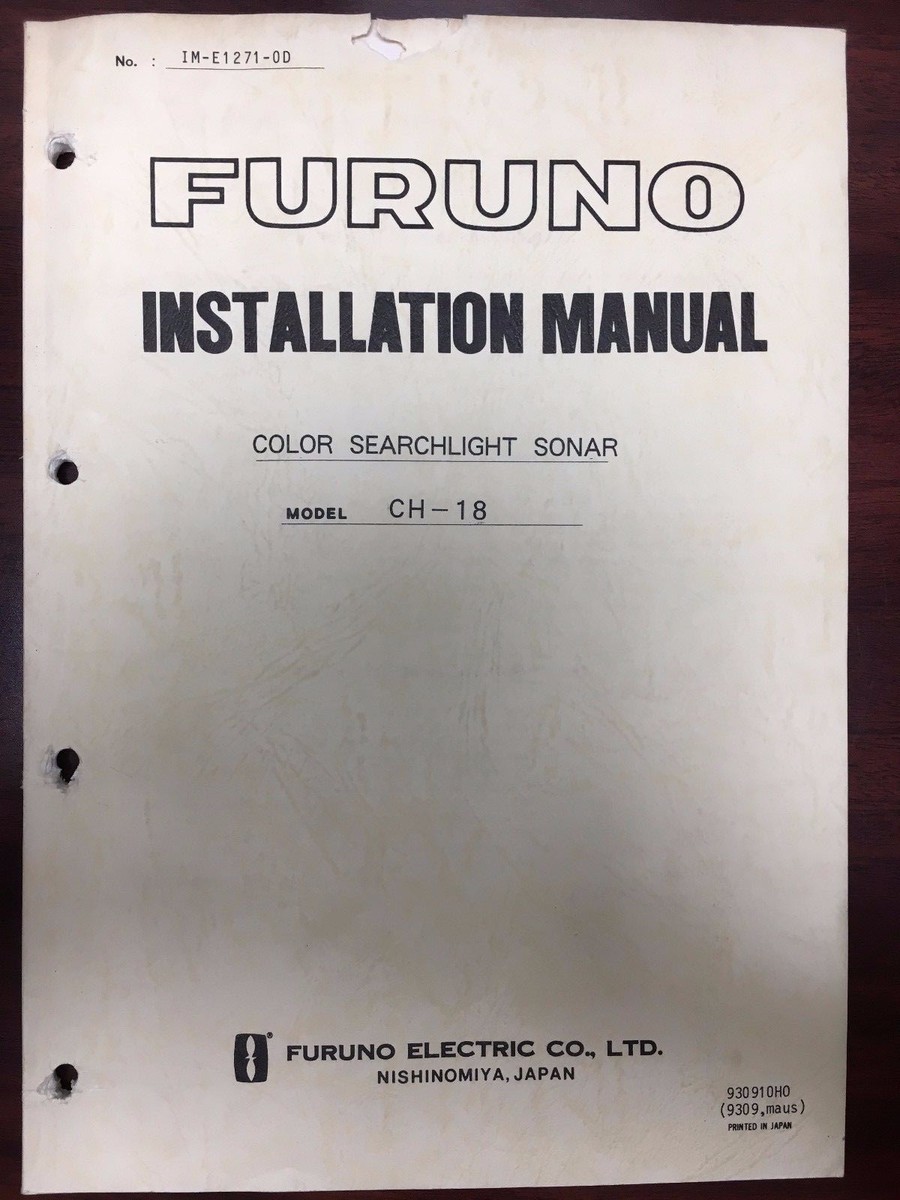 Furuno CH-18 Color Searchlight Sonar , Installation Manual | eBay