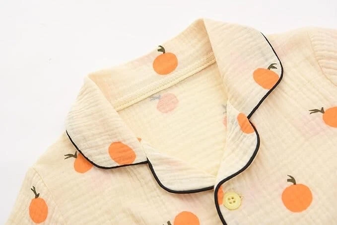 Conjunto de pijama clássico feminino BINIDUCKLING, laranja, tamanho 12Y - Imagem 3 de 4