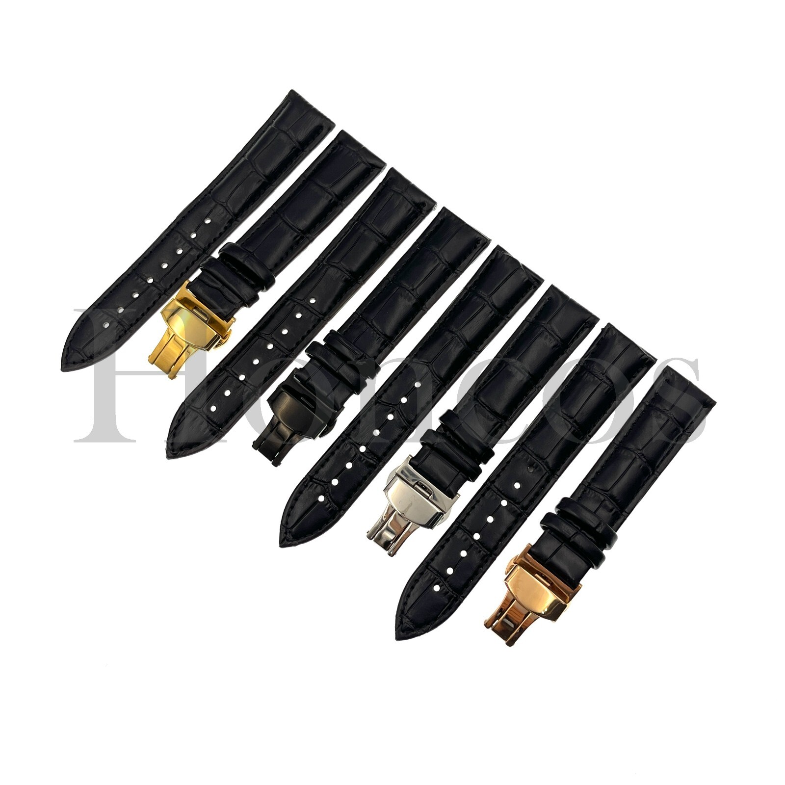 1322mm Genuine Leather Watch Band Black Strap Butterfly Clasp Fits for Rolex US eBay
