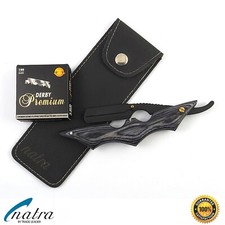 Rasiermesser + 100 DERBY Premium Rasierklingen + Etui Rasierer Rasur Razor NATRA