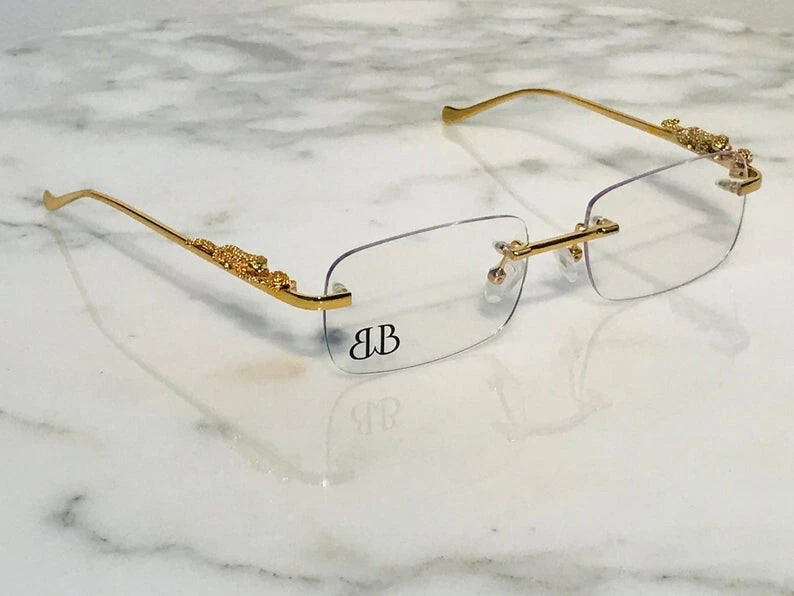 Bonano Giaguaro Gold Glasses Eyeglasses Sunglasses Frame Vintage Cartier Dior - Image 2 of 4