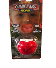 Billy Bobs Gimme a Kiss Pacifier Novelty Baby Pacifier Teether NEW