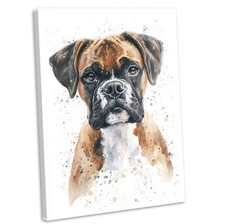 Boxer Dog Canvas Wall Art Print Framed Watercolour Picture Portrait Painting