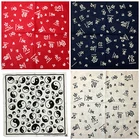 Girls Cotton Cowboy Bandana Scarf with Chinese Symbol - Trendy Biker Style