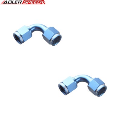 US SHIP 2PCS 90 Degree -10AN To AN10 Female Union Aluminum Fuel Oil Fitting Blue
