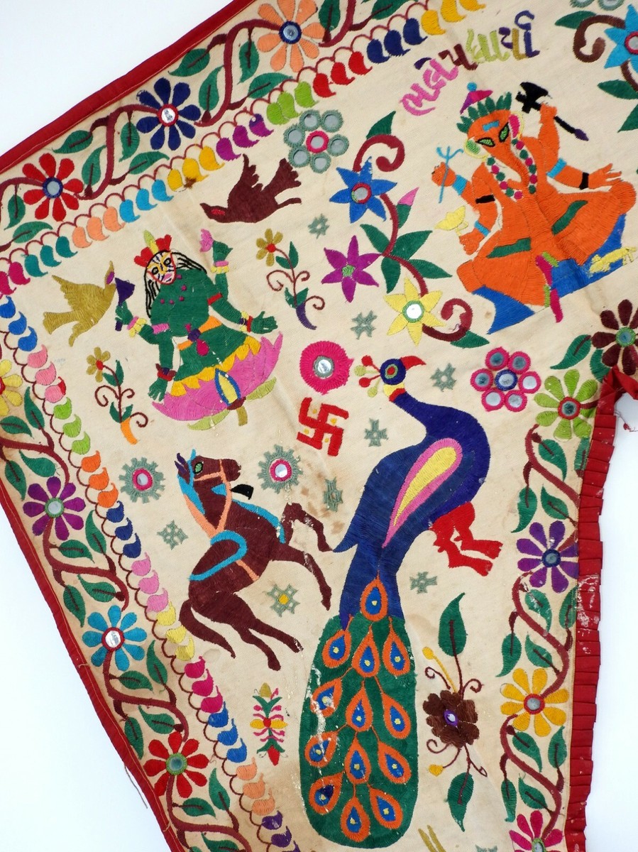 Porte Toran Ancien 'Welcome' – Tapisserie Murale Ethnique DV23, Multicolore, Coton