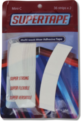Supertape 3'' Dual-Tabs, Mini-C Doppelseitiges Klebeband, 2 gebogene Laschen (insgesamt/72 Laschen)