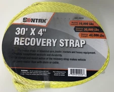 New Tow Strap Sontax Recovery, 30 Feet x 4 Inches, Working 10,000 Lbs Limit