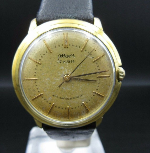 O823 ⭐⭐Vintage " Mars " Hand Wound Wrist Watch Gold Plated ⭐⭐ eBay