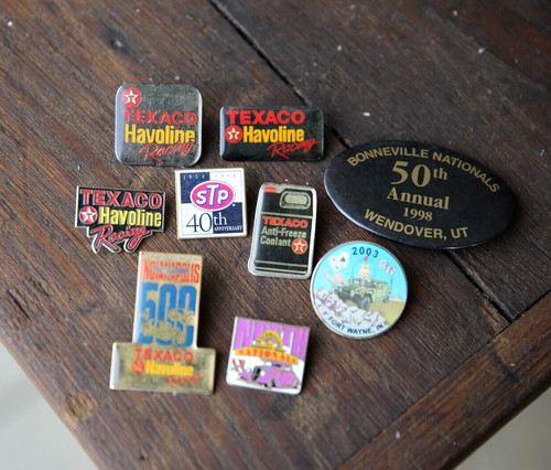 Vintage Texaco Racing Petroleum Gas Oil Uniform Button Jacket Hat Pins lot
