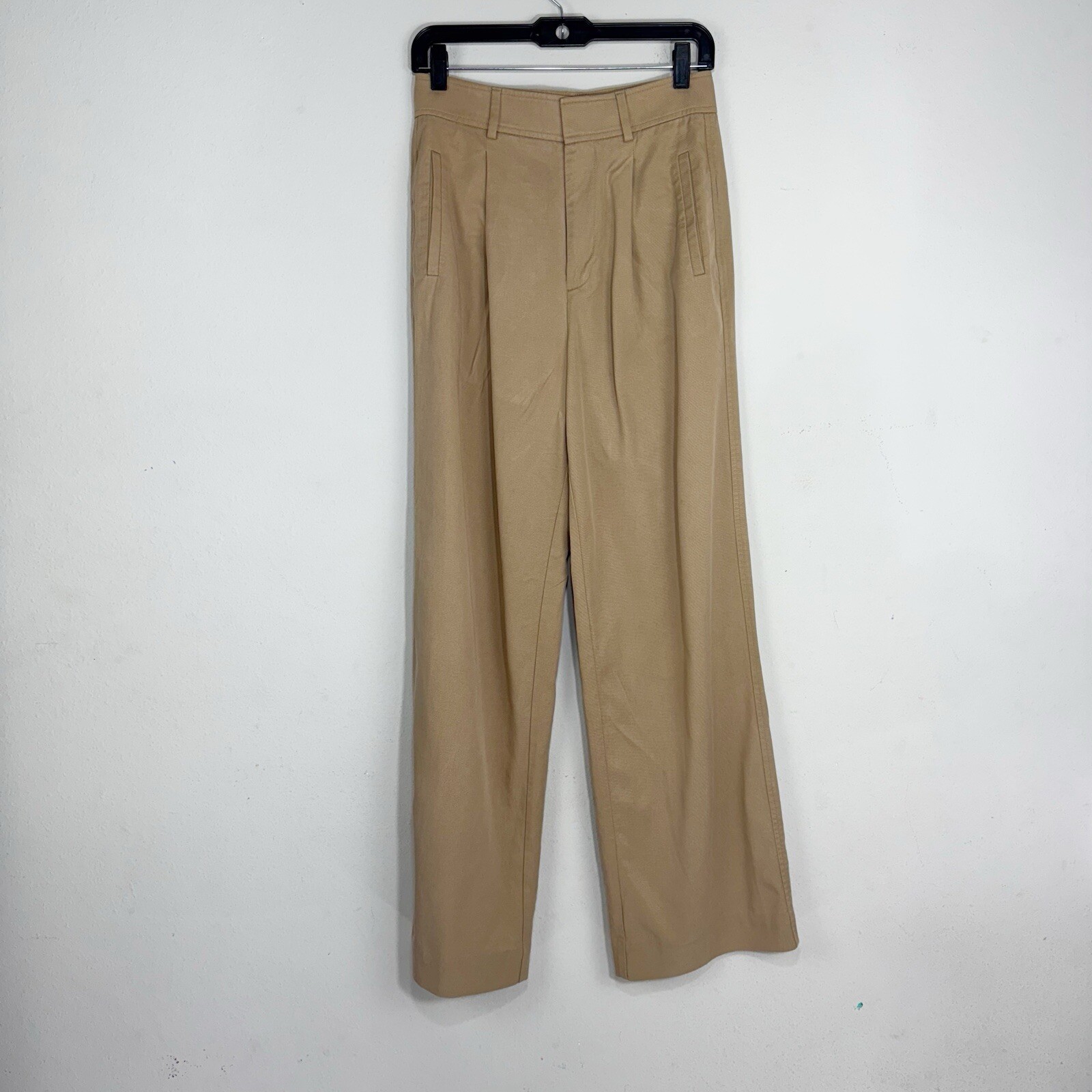 Everlane Women's High-Rise Pleated Wide-Leg Pants 2R Tan