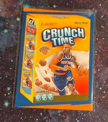 RJ Barrett 2020-21 Donruss Basketball Crunch Time Press Proof Insert