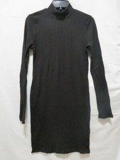 Fashion Nova Women's Ribbed Long Sleeve Mini Dress - Black - Size L