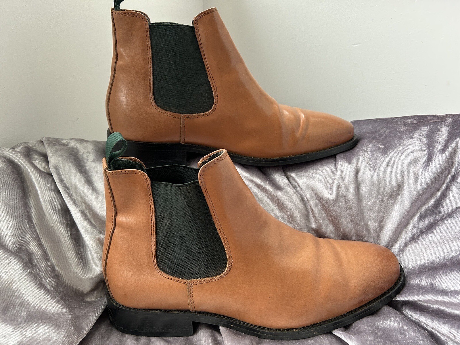 Men's MONCRIEF LONDON Brown Tan Leather Chelsea Ankle Boots UK 8 eBay