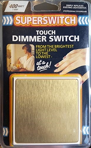 superswitch touch dimmer switch, 400 watt, gold effect plate