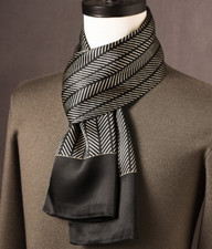 100 Silk men women Scarf satin long neckerchief Wrap striped coffee WS659-4