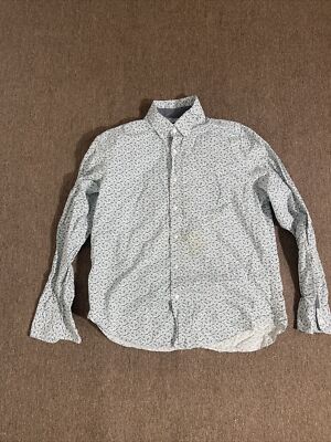 floral shirt size large men long sleeve all cotton made in