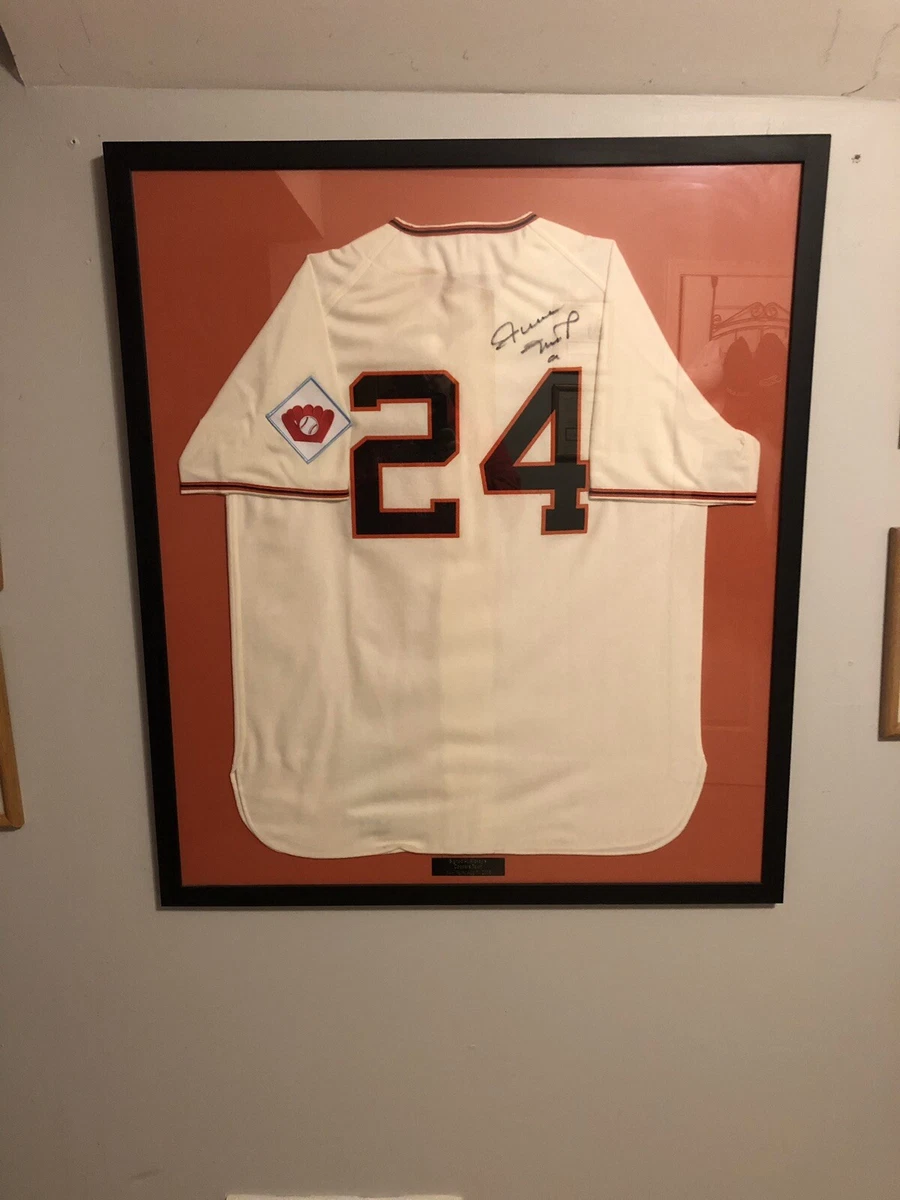 WILLIE MAYS AUTOGRAPHED MITCHELL AND NESS JERSEY SF GIANTS HOF #24 AUTHENTIC