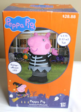 GEMMY Airblown Lighted Halloween Inflatable 4.5 FT Peppa Pig in Skeleton Costume